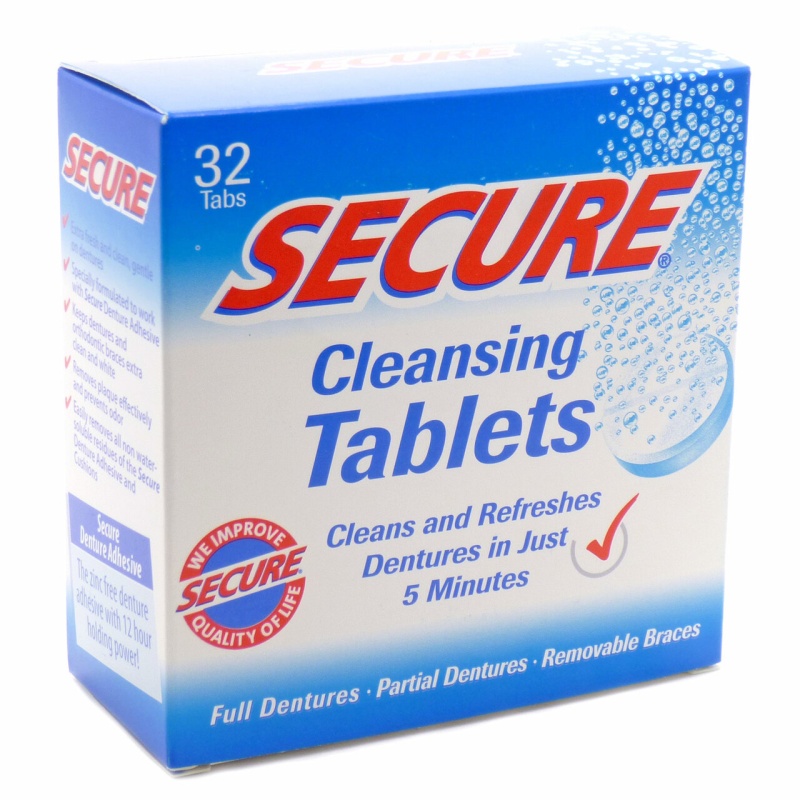 Secure Denture Adhesive Denture Cleanser (32 Tablets)