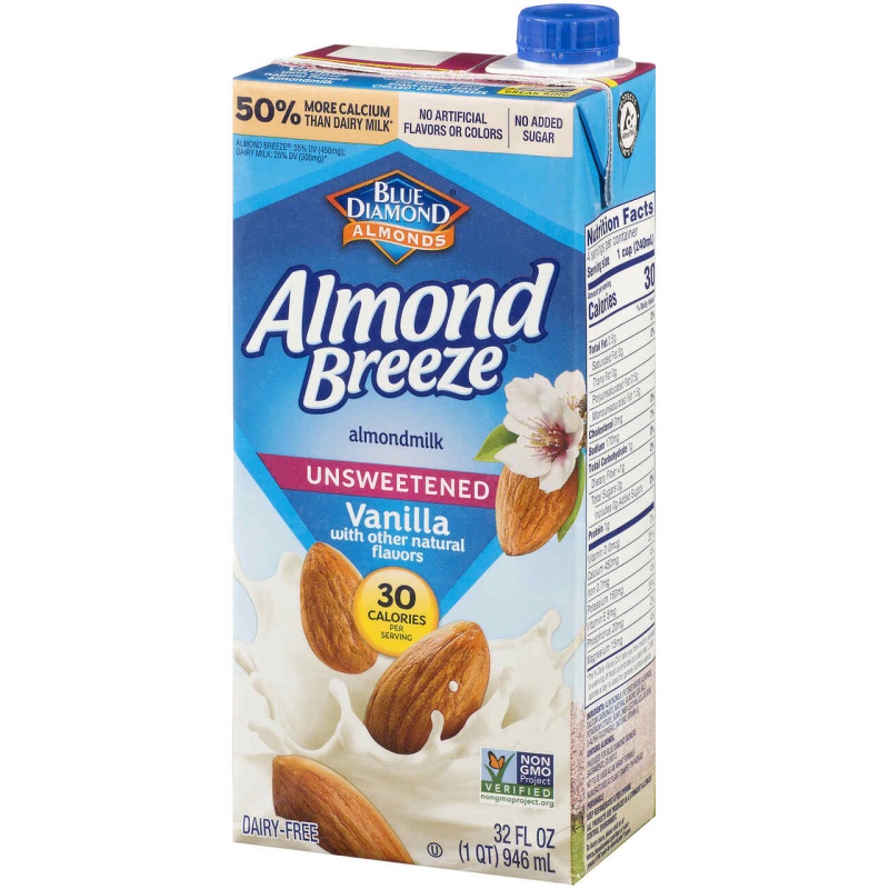 Blue Diamond Vanilla Almond Breeze Unsweetened (12X32 Oz)