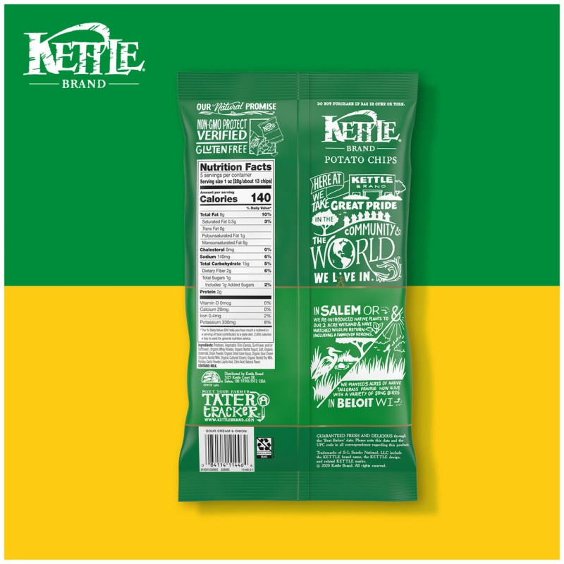 Kettle Chips Sour Cream & Onion Potato Chips (15X5 Oz)