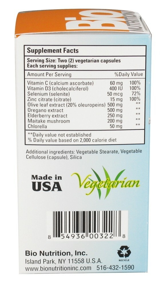 Bio Nutrition Immune Wellness Olive Leaf And Oregano (60 Veg Caps)
