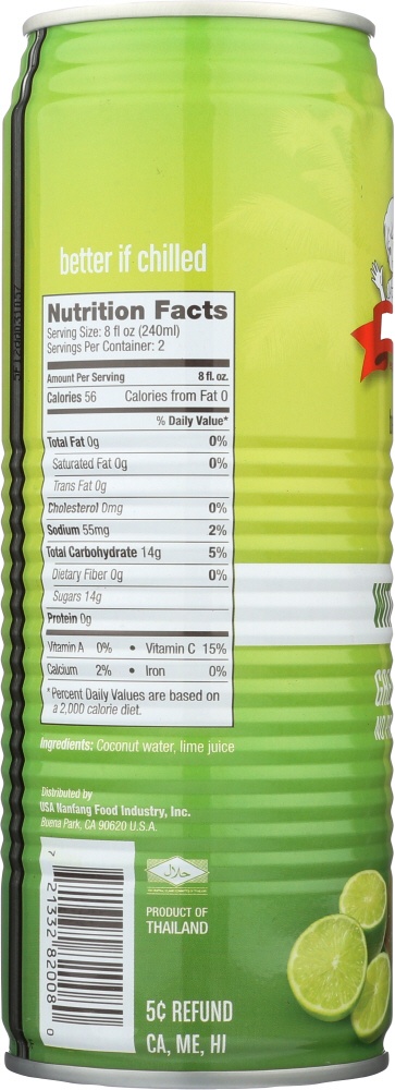 Amy & Brian Coconut Juice With Lime (12X17.5 Oz)