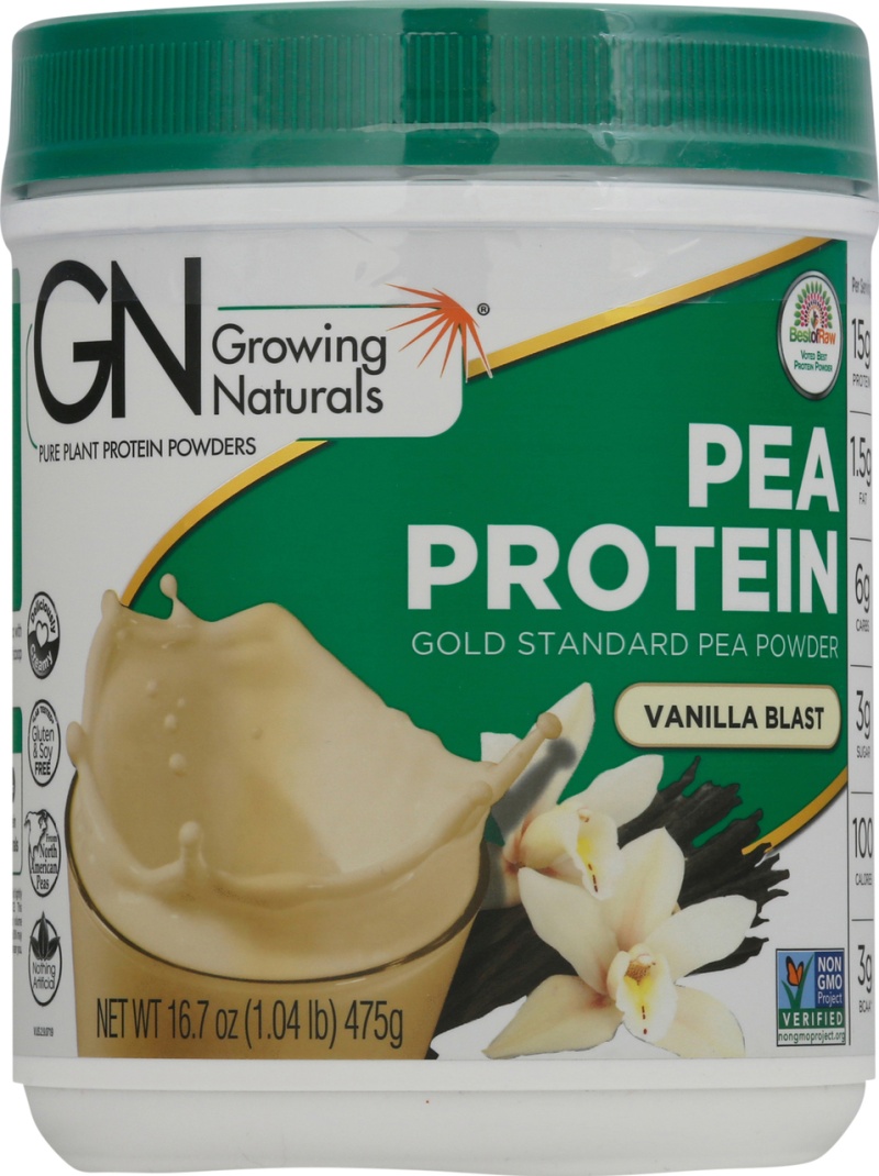 Growing Naturals Yellow Pea Protein Vanilla Blast 16 Oz