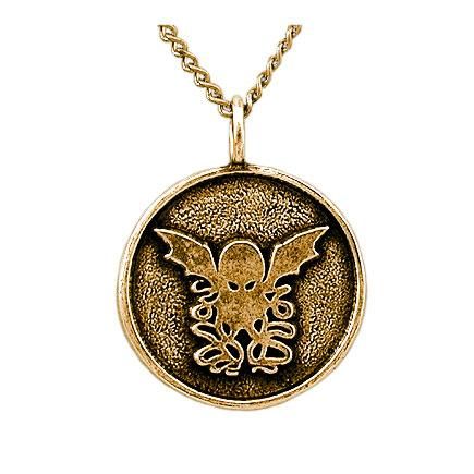 Gold Round Cthulhu Necklace