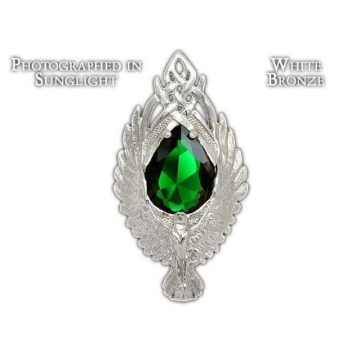 Elessar The Elfstone - White Bronze Pendant or Brooch by Badali Jewelry