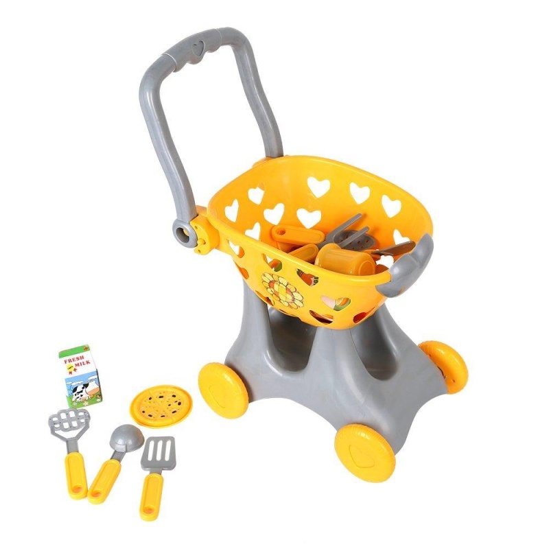 (Out Of Stock) Shopping Cart Hand Basket Pretend Play Toy For Kids