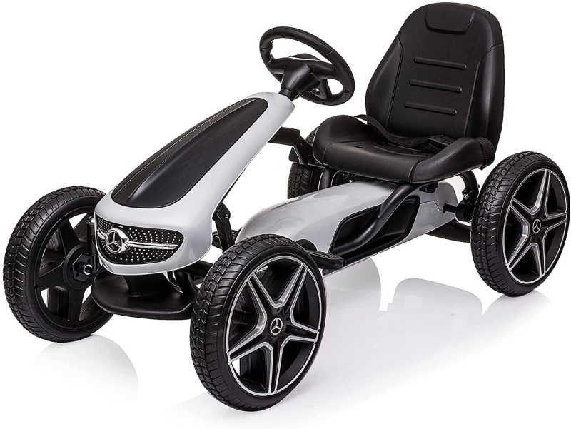 (Out Of Stock) Mercedes Benz Pedal Powered Kids Ride On Car 4 Wheel Outdoor Racer Toy W/ Adjustable Seat & Manual Brake