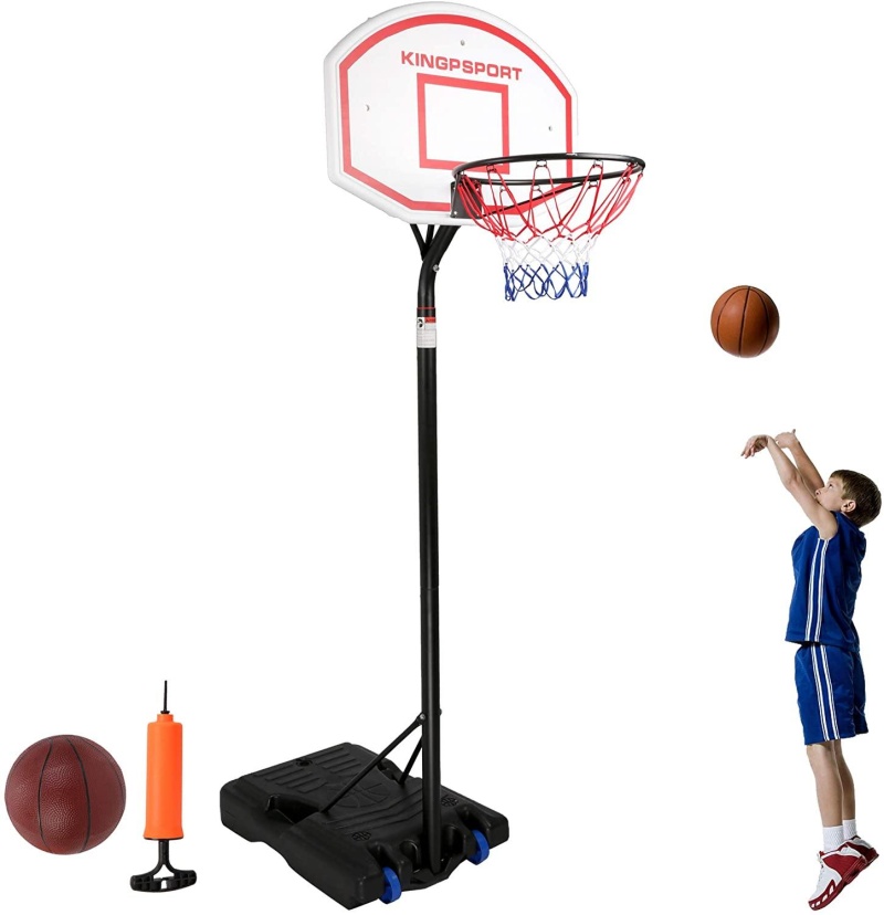 Basketball Hoop For Kids And Family Indoor And Outdoor Portable Basketball Goal System Height Adjustable 8.6Ft-10Ft