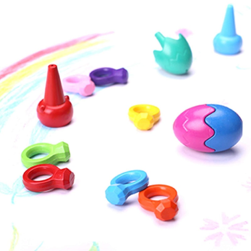Toddler Crayons Pack Of 9 Colors Paint Crayons Baby Diamond Ring Shaped Non Toxic Doodle Toy