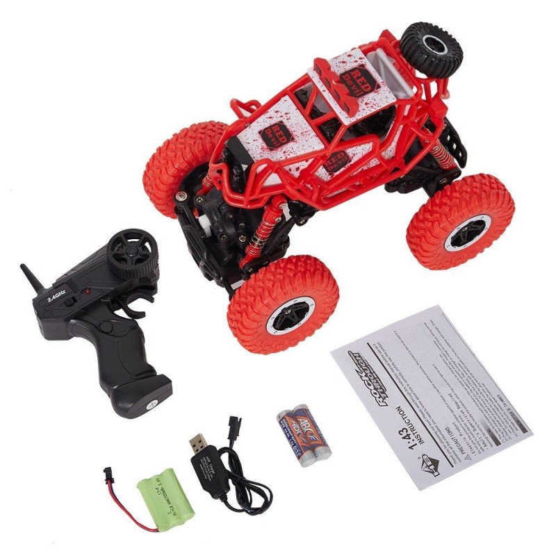 2.4Ghz 1:43 Dune Buggy Monster Truck Electric Hobby Fast Race Car With Rechargeable Battery Red