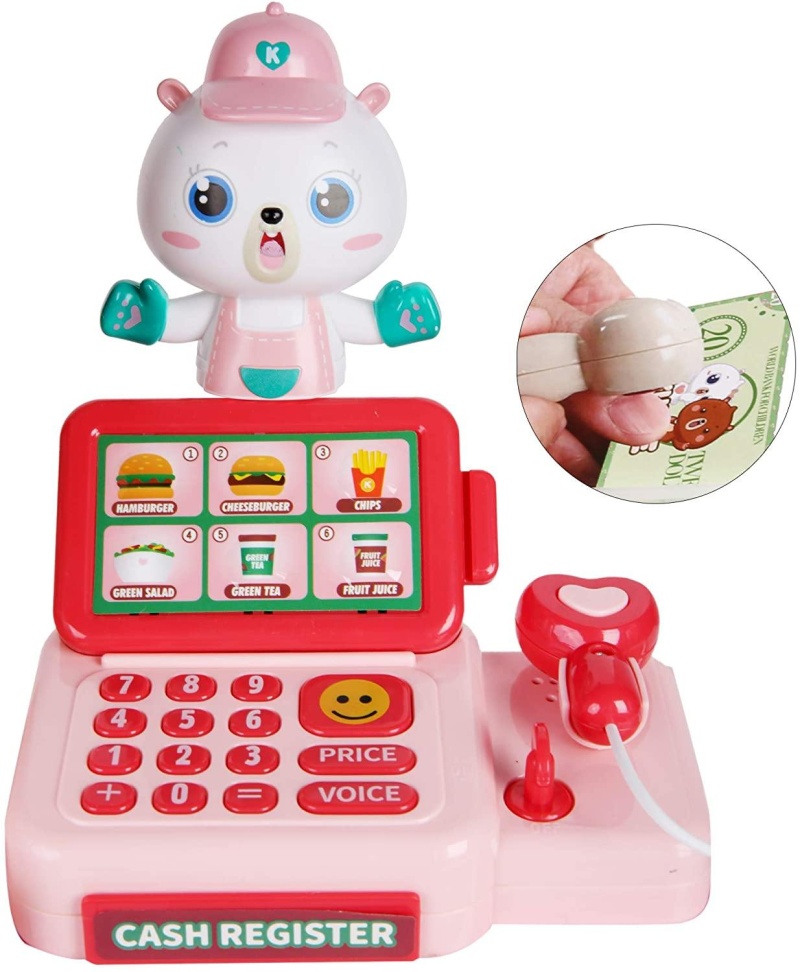 Kids Pretend Play Restaurant Set Interactive Vending Machine Game Play Calculator Cash Register Powered By Usb Charge Or Batteries