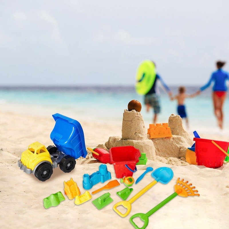 13 Pcs Beach Toys Set Beach Sand Castle Toys Deluxe Playset For Kids