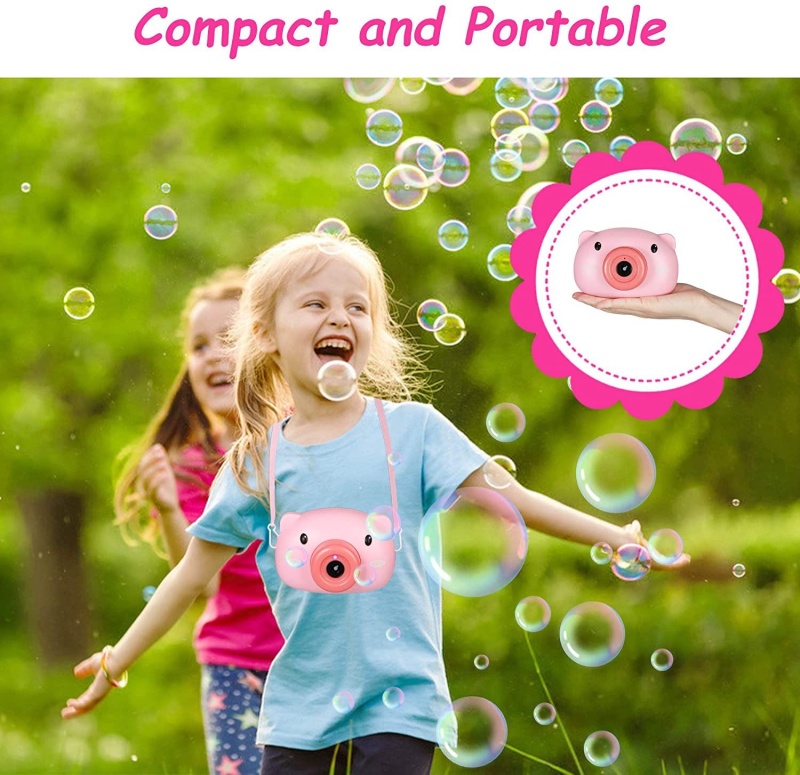 (Out Of Stock) Bubble Machine For Kids Toddlers Automatic Bubble Maker With Light And Music, Boys Girls Electric Blower Toys For Outdoor Park Birthday Party (Pink)