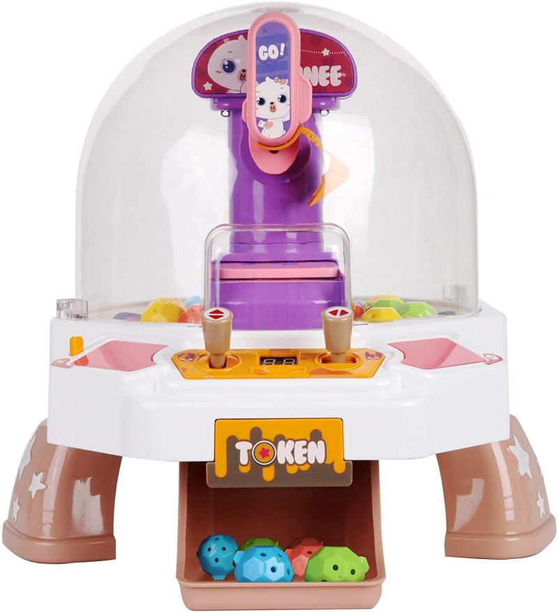 (Out Of Stock) Claw Machine For Kids Mini Candy Grabber Toys Electronic Arcade Game With Led Display And Music, 16 X Candy Balls