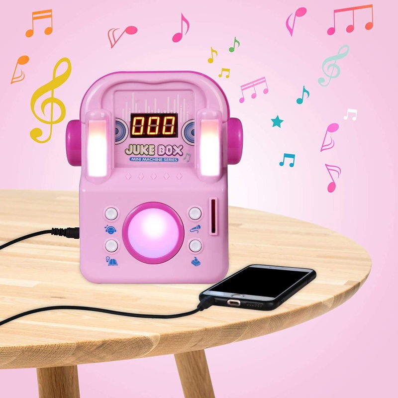 Children's Karaoke Speaker Kids Jukebox With Microphone - Portable Mini Machine For Singing Songs - For Indoor And Outdoor, Pink
