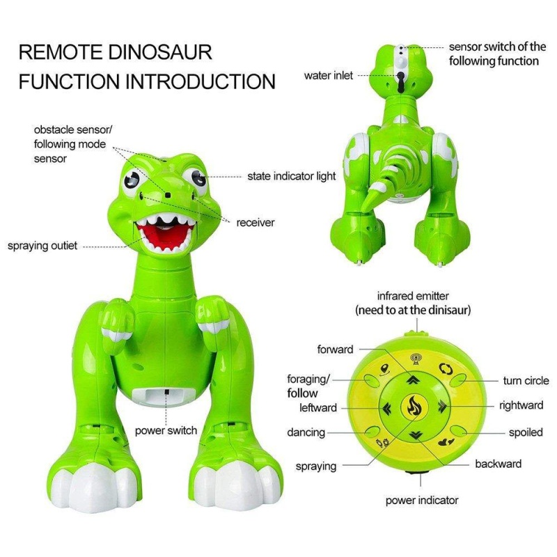 (Out Of Stock) Kids Remote Control Interactive Spraying Water Dinosaur