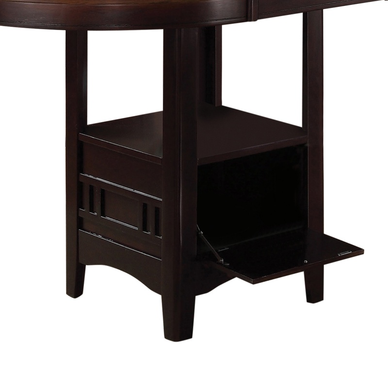 Dual-Tone Counter-Height Dining Table with Storage Base, Brown
