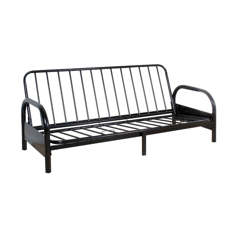 Contemporary Metal Adjustable Sofa Frame With Metal Armrests, Black