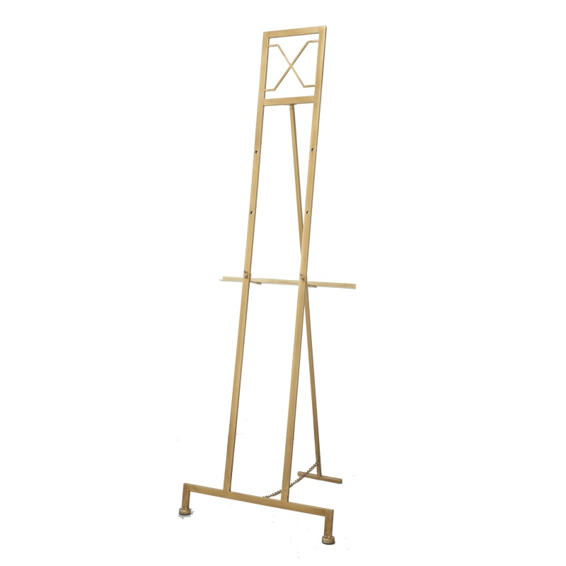 70 Inch Easel Stand, Gold Iron Frame, Free Standing, Large