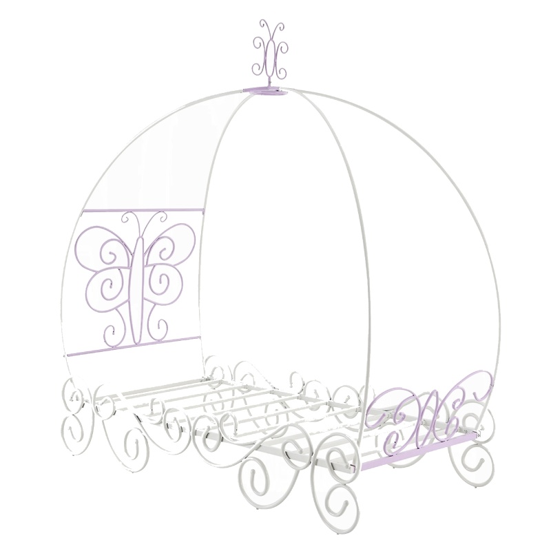 Angel Full Bed With Canopy, White & Purple