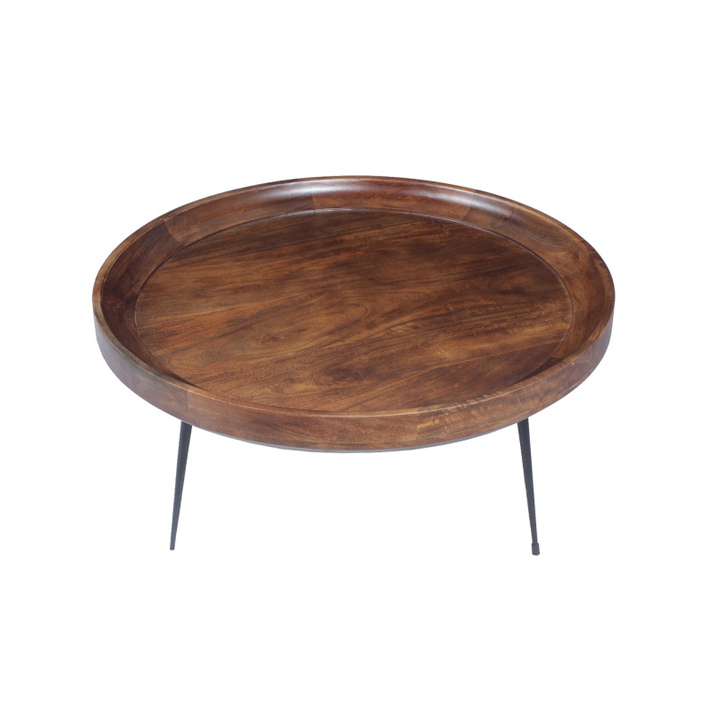 Gia Handcrafted Round Mango Wood Coffee Table