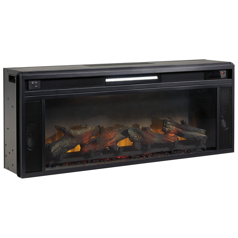43 Inches Electric Fireplace Insert With Log Set Look, Black