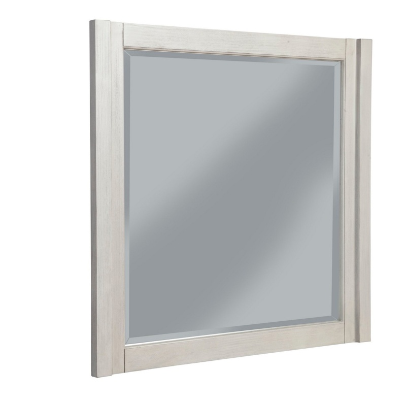 Rue 37 X 40 Rectangular Dresser Mirror, Mahogany Wood Frame, Light Gray