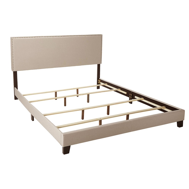 Explicitly Crisp Upholstered Cal King Bed, Ivory
