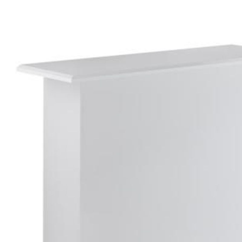 Rectangular Wooden Bar Table With Storage, White And Chrome