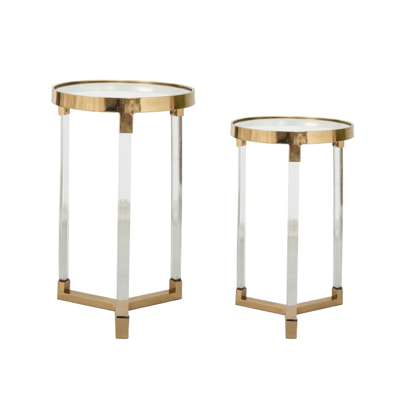 Gold Accent Tables with Glass Top