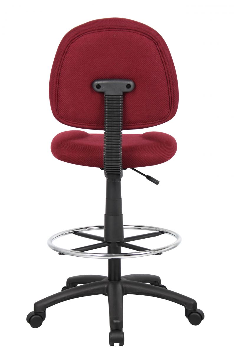 Boss Ergonomic Works Adjustable Drafting Chair Without Arms, Burgundy