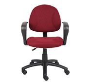 Boss Perfect Posture Deluxe Office Task Chair With Loop Arms, Burgundy
