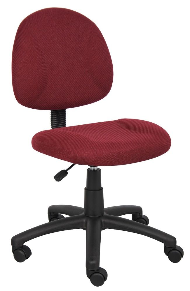 Boss Perfect Posture Deluxe Office Task Chair Without Arms, Burgundy