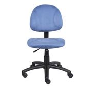Boss Perfect Posture Deluxe Modern Microfiber Home Office Chair Without Arms, Blue