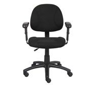 Boss Perfect Posture Deluxe Office Task Chair With Adjustable Arms, Black