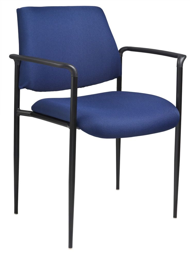 Boss Square Back Diamond Stacking Chair W/Arm In Blue