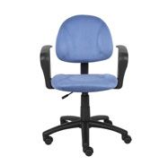 Boss Blue Microfiber Deluxe Posture Chair W/ Loop Arms