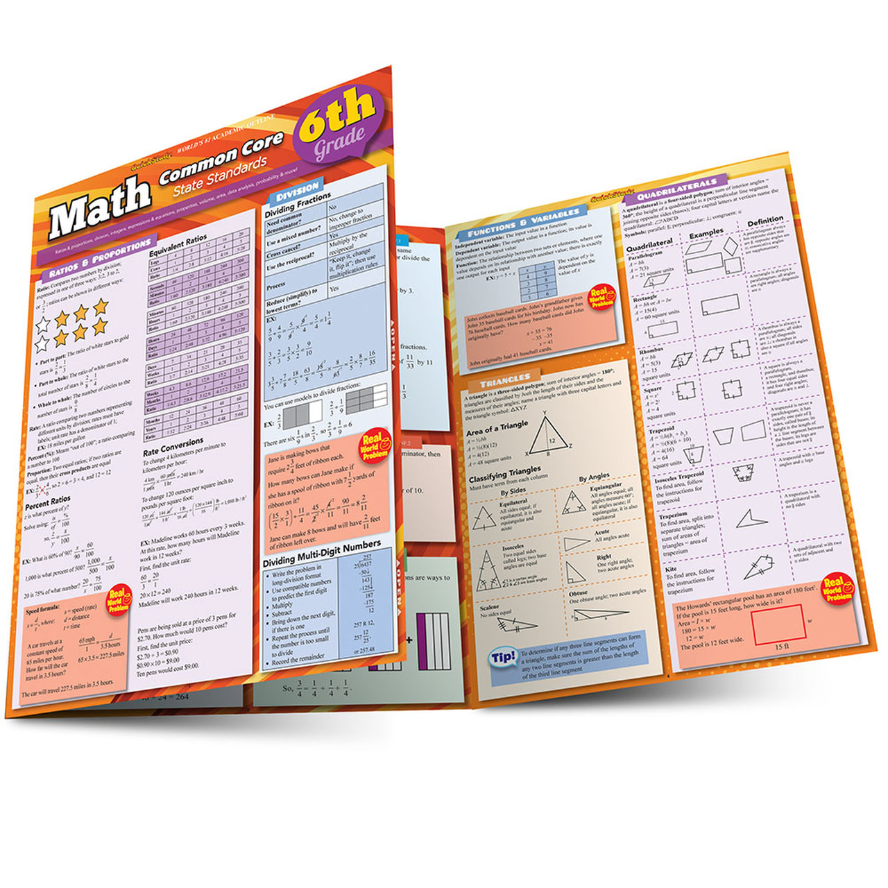 BarCharts Math 3rd Grade Laminated Quick Study Guide