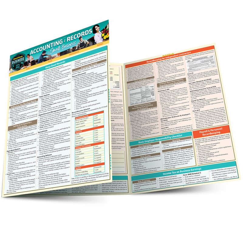 Barcharts 9781423236399 Accounting & Records for Small Business Laminated Reference Guide