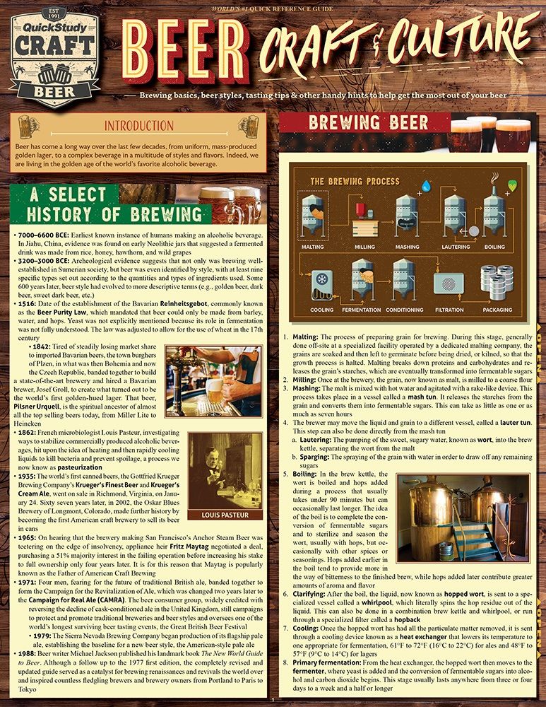 Quickstudy | Beer: Craft & Culture Laminated Reference Guide