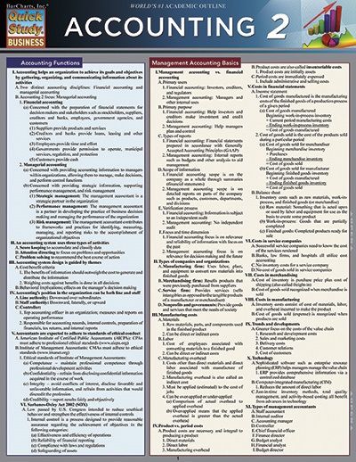 Quickstudy | Accounting 2 Laminated Study Guide