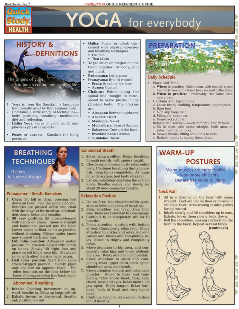 Quickstudy | Yoga For Everybody Laminated Reference Guide