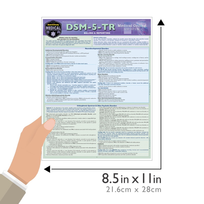 Quickstudy | Psychology Dsm-5-Tr Medical Coding Laminated Study Guide