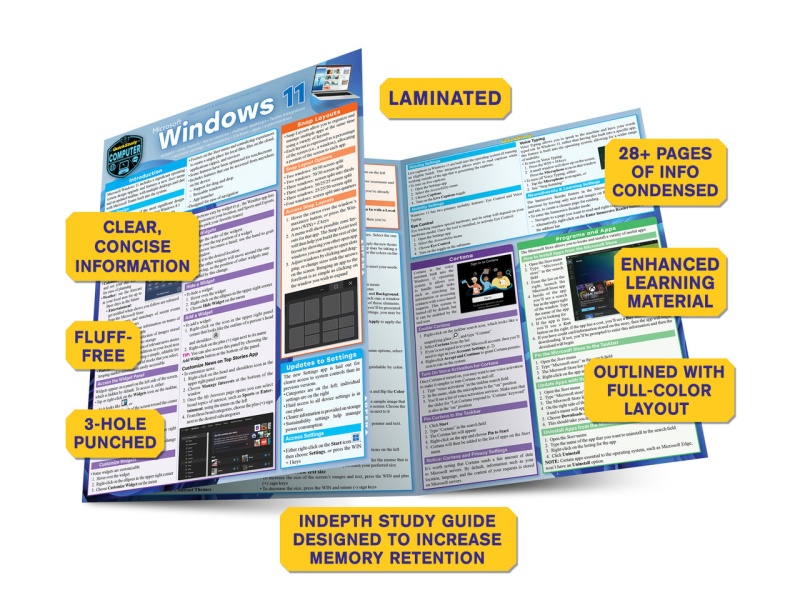 Quickstudy | Microsoft Windows 11 Laminated Study Guide