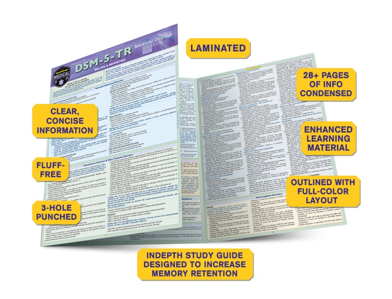 Quickstudy | Psychology Dsm-5-Tr Medical Coding Laminated Study Guide