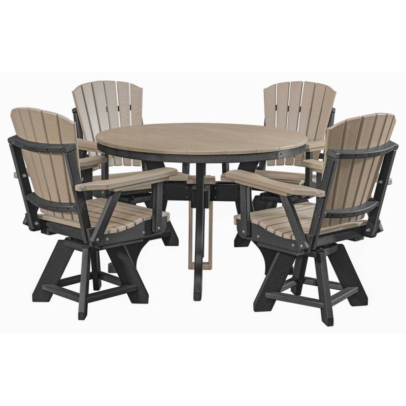 Five Piece Round Dining Height Dining Set in Weatherwood