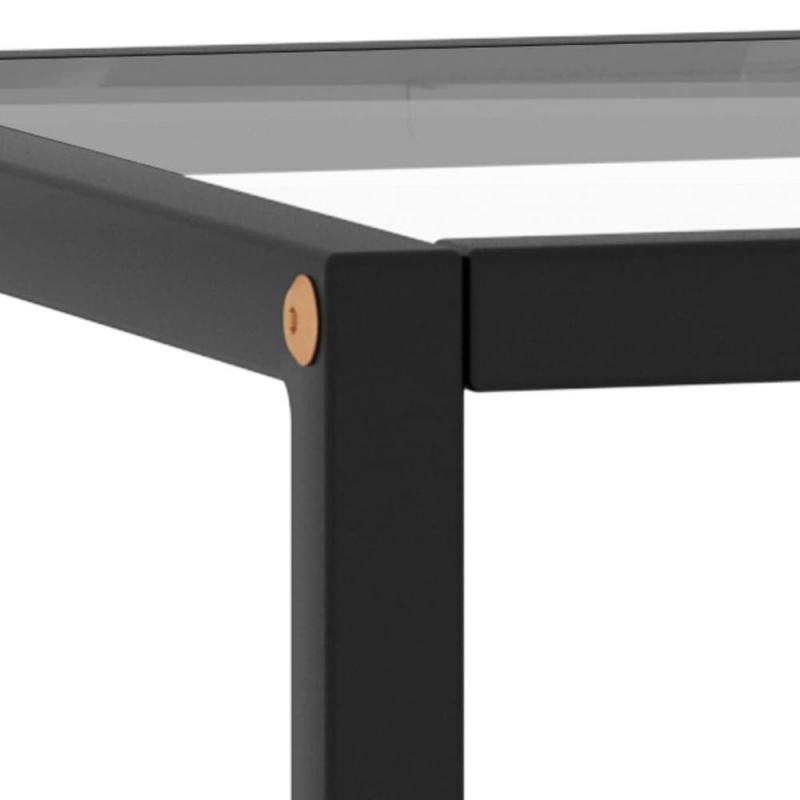 Vidaxl Tea Table Black With Tempered Glass 15.7"X15.7"X19.7" 2907