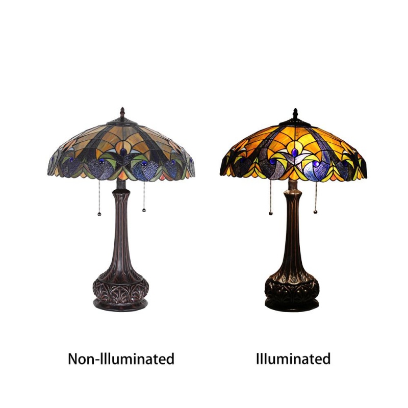 Chloe Lighting Adalaide Tiffany-Style Victorian Stained Glass Table Lamp 25" Width