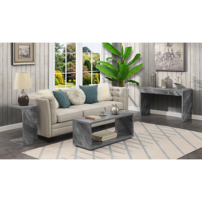 Northfield Admiral Coffee Table With Shelf -Gray Faux Marble