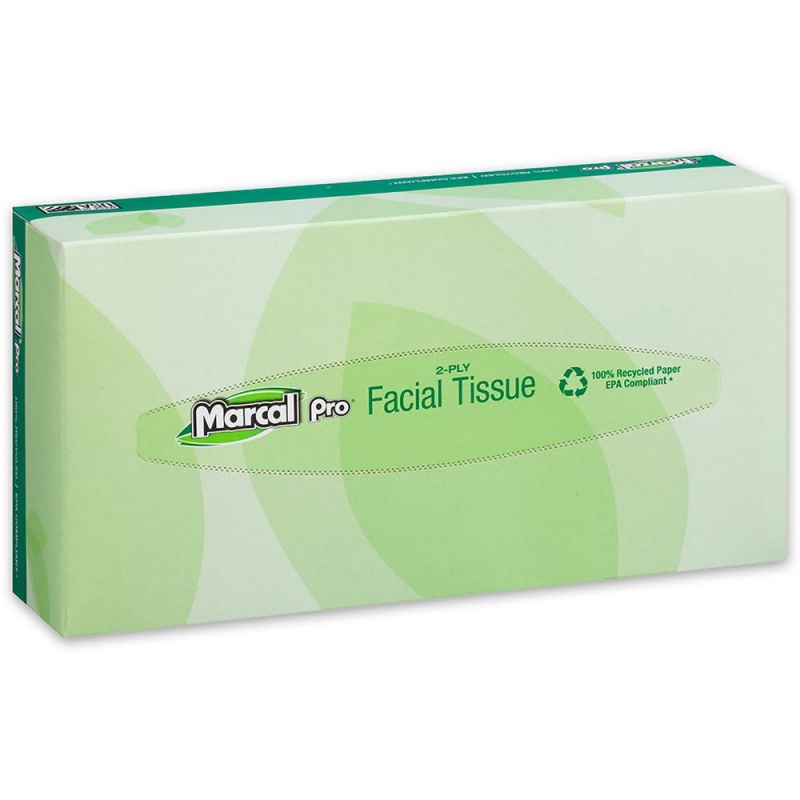 Marcal Pro Facial Tissue - Flat Box - 2 Ply - 4.50" X 8.60" - White - Soft, Absorbent, Hypoallergenic, Fragrance-Free, Dye-Free - For Healthcare, Office - 100 Per Box - 30 / Carton