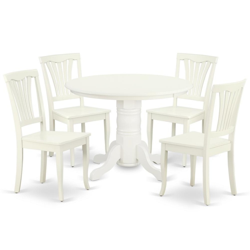 East West Furniture Linen White Dining Room Set